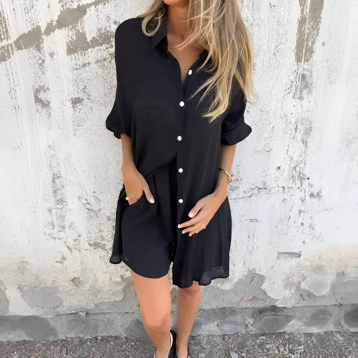 Nora™ | Casual Effortless Blouse & Shorts Set