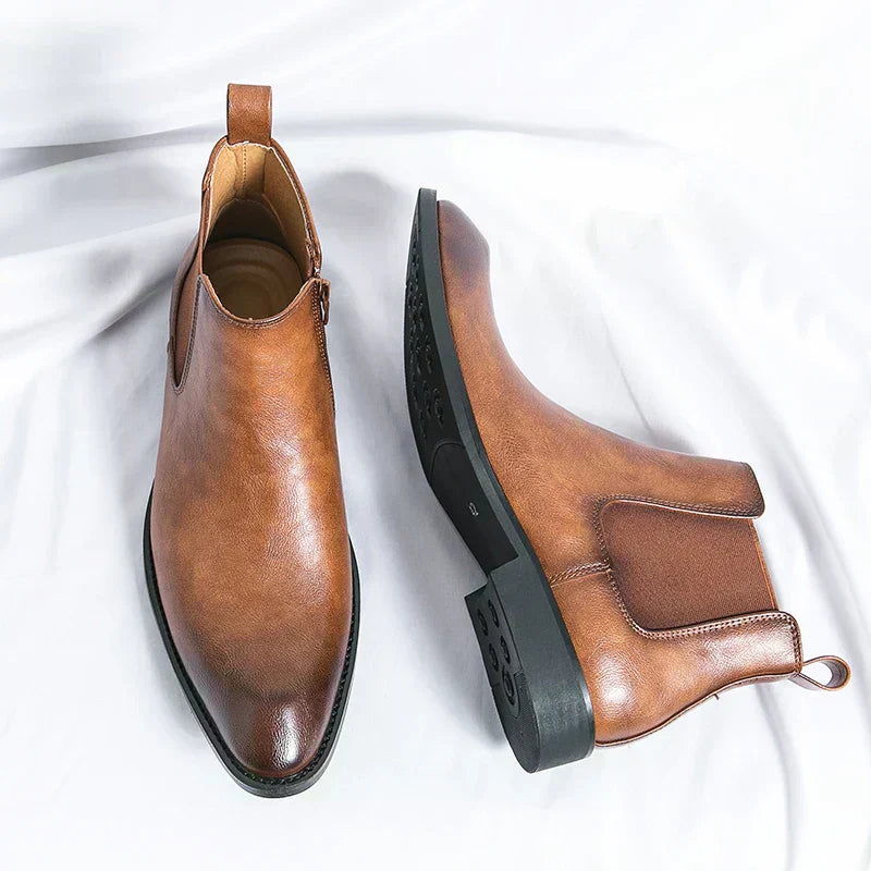 Daniel™ - Leather Chelsea boots with zipper