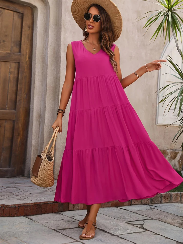 Gabriella | Flared Long Dress for Summer Style