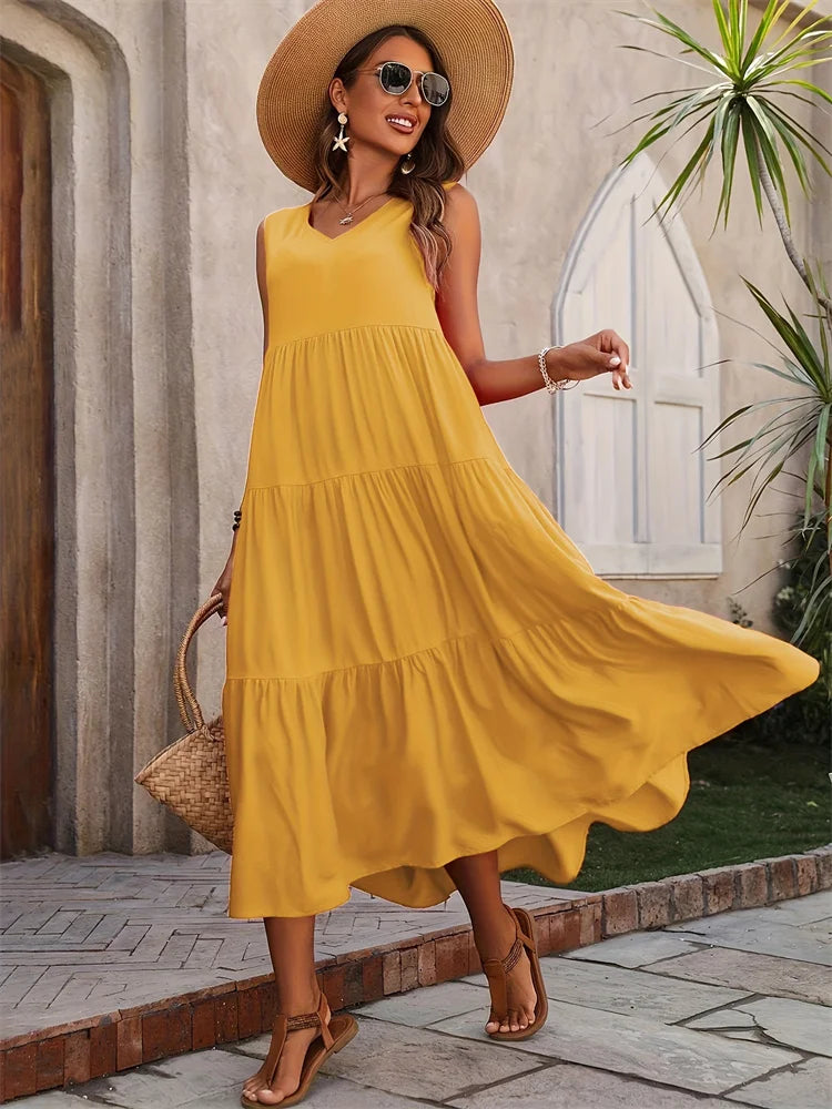Gabriella | Flared Long Dress for Summer Style