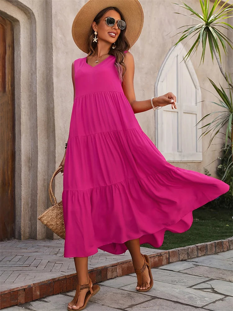 Gabriella | Flared Long Dress for Summer Style