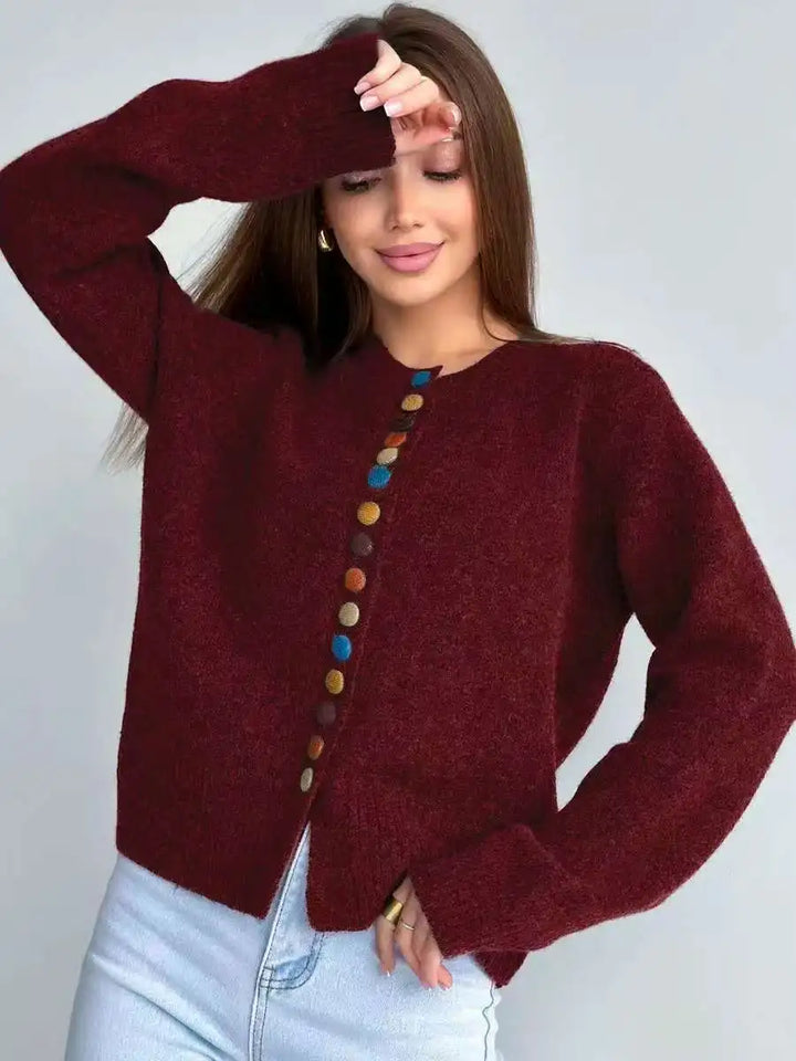 THE NOELLE - BUTTON-ACCENT CARDIGAN