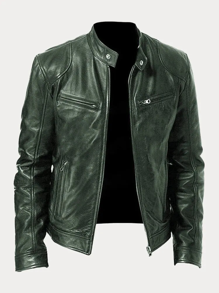 Victor  | Sleek Leather Biker Jacket