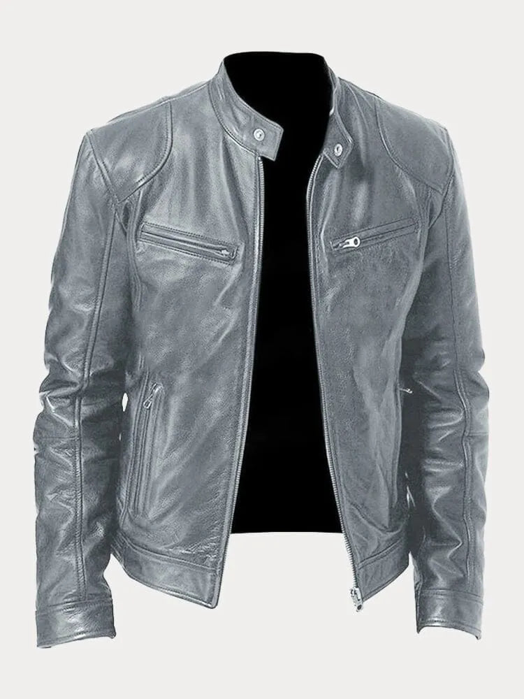 Victor  | Sleek Leather Biker Jacket