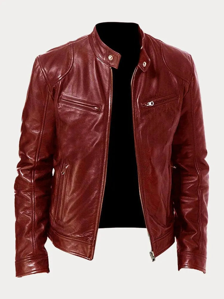 Victor  | Sleek Leather Biker Jacket