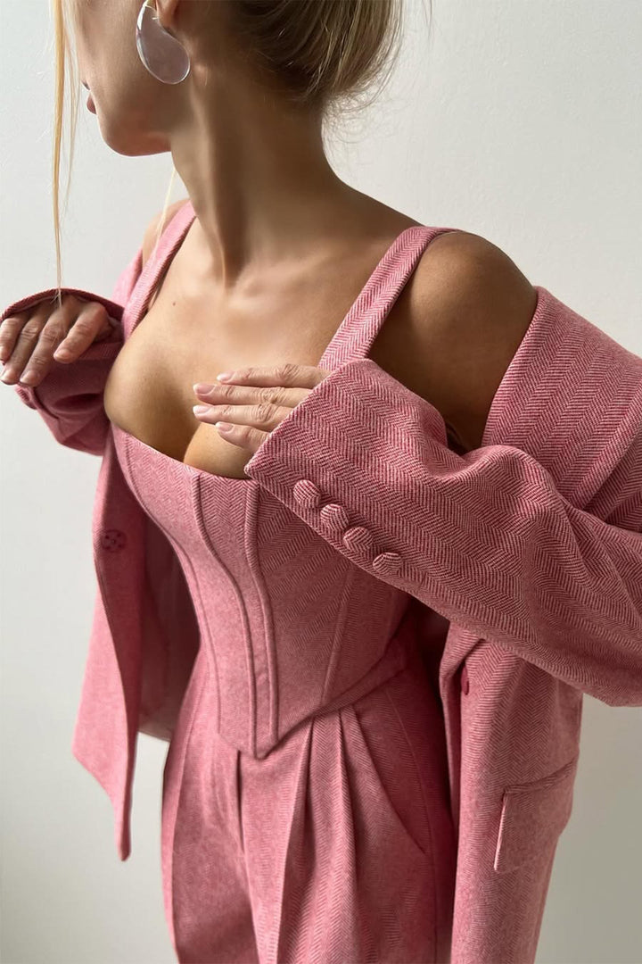 KIAVARA – THREE-PIECE SET WITH DOUBLE-BREASTED BLAZER