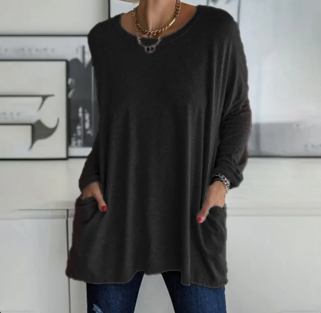 Ava™ | Casual Oversized Tunic Top with pockets