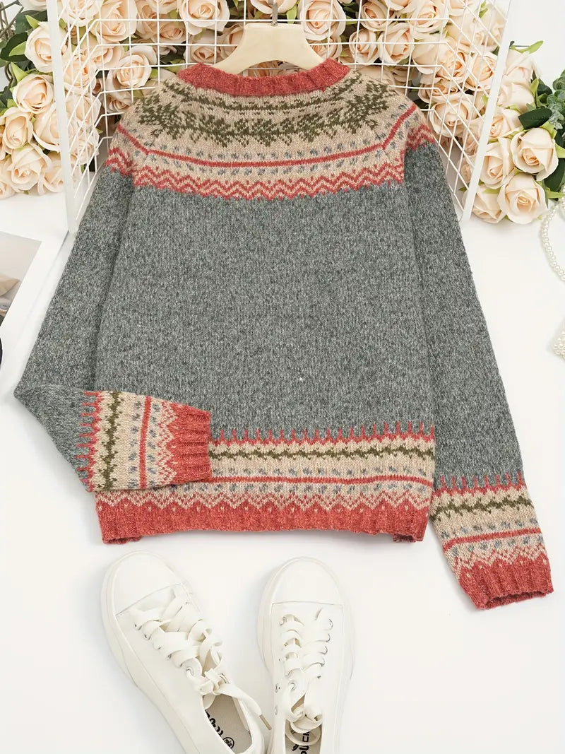 Icelandic Wool Sweater Featuring Lopapeysa Style