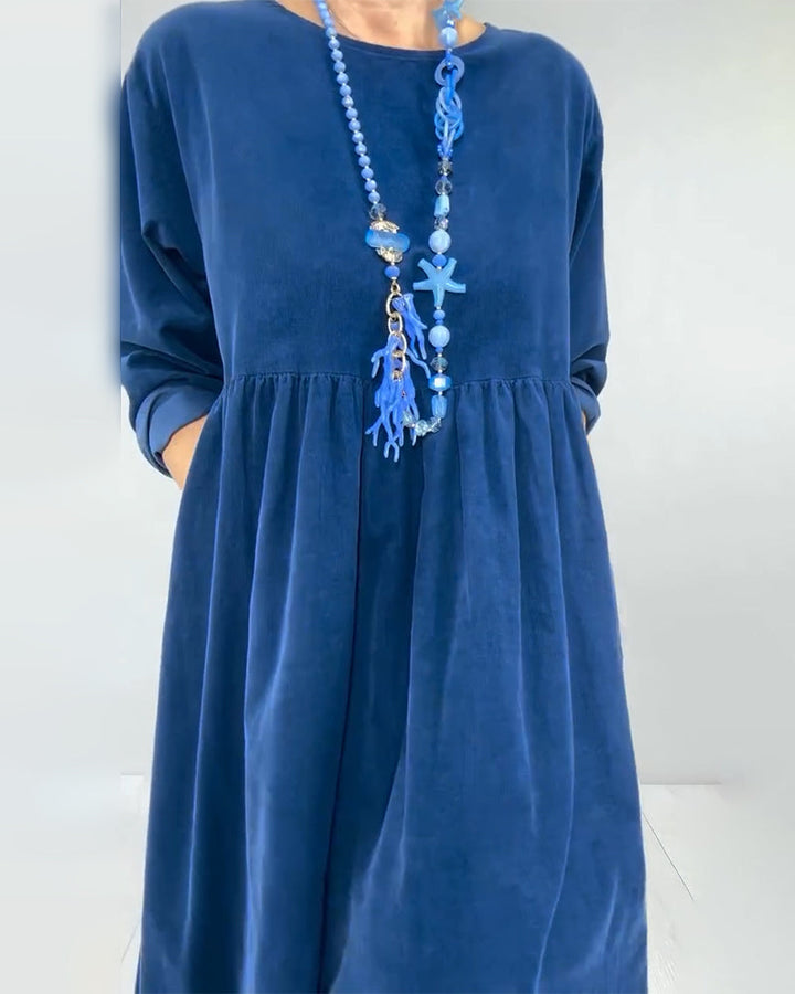 Loose Double Layer Mesh Patchwork Dress