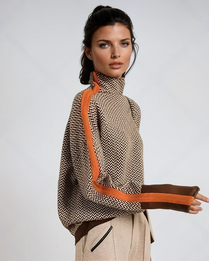 Amaya | High Neck Design Sweater