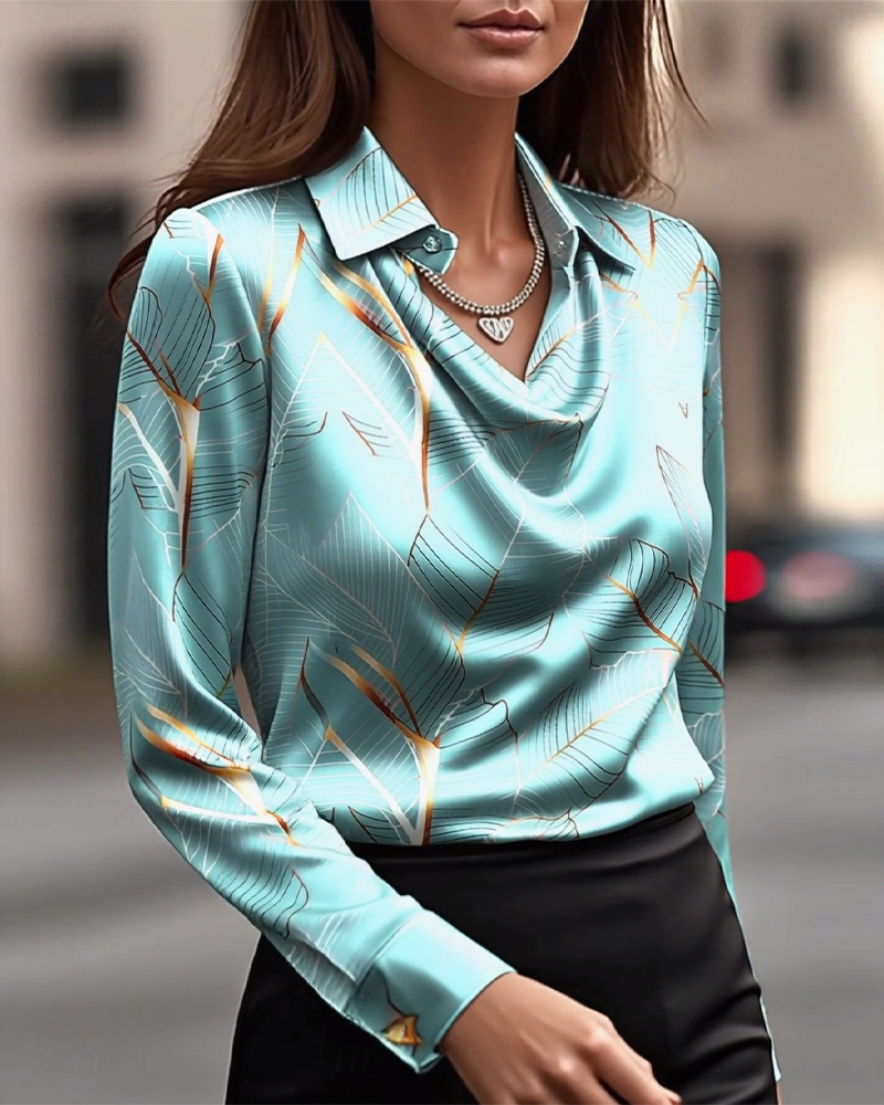 Elegant Satin Long Sleeve Shirt