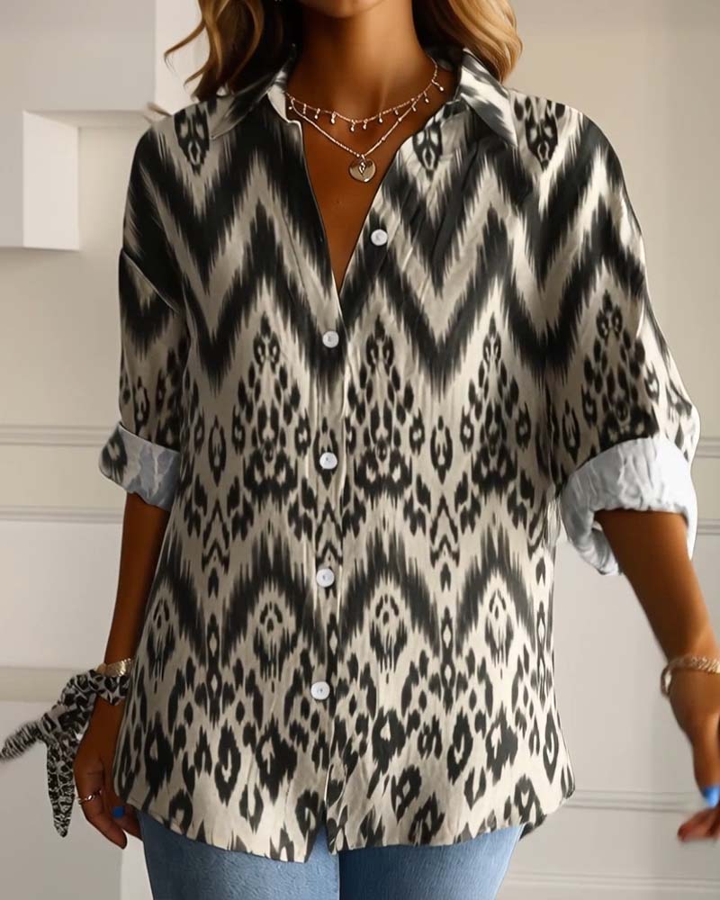 Leopard Print Revers Shirt