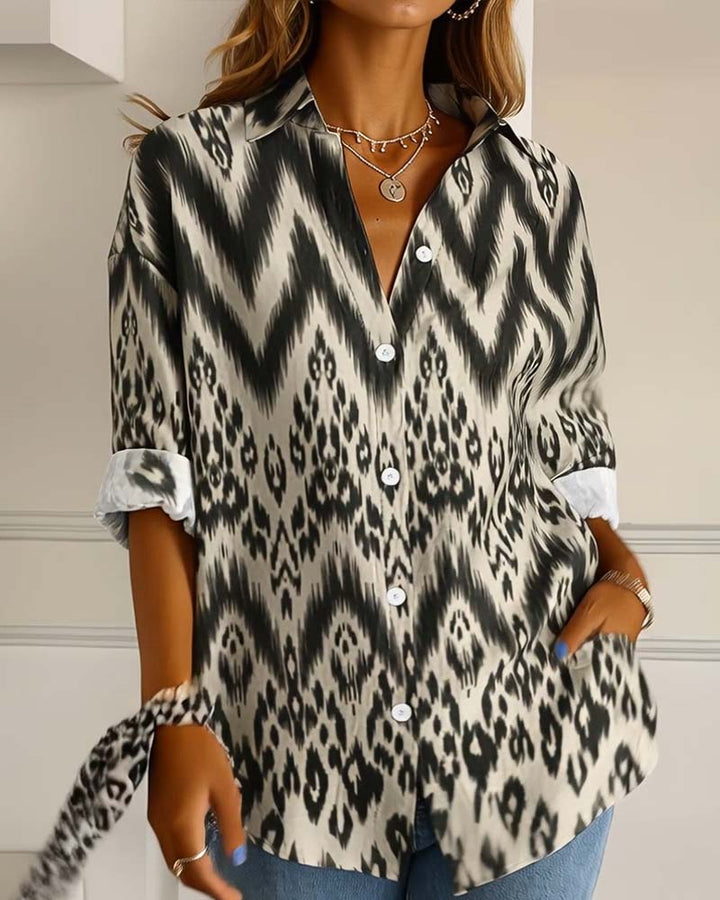 Leopard Print Revers Shirt