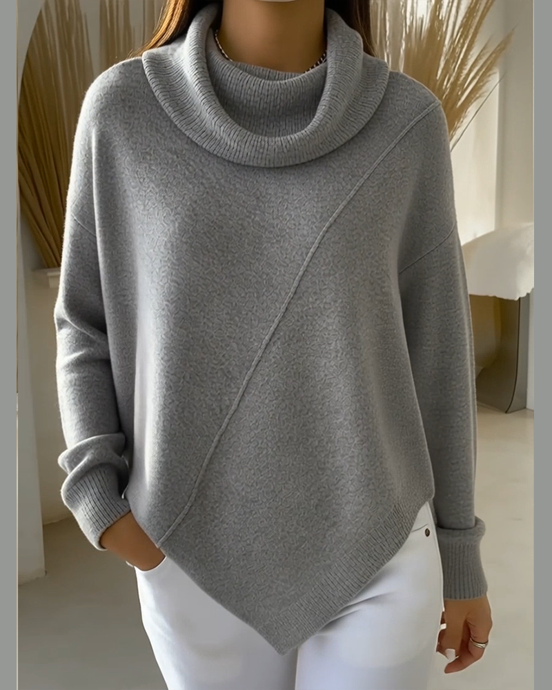 Asymmetrical Collar Sweater