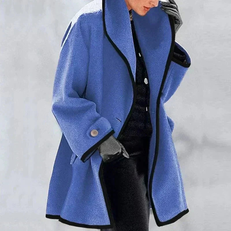 Casey | Elegant Contrast Coat – Jade New York