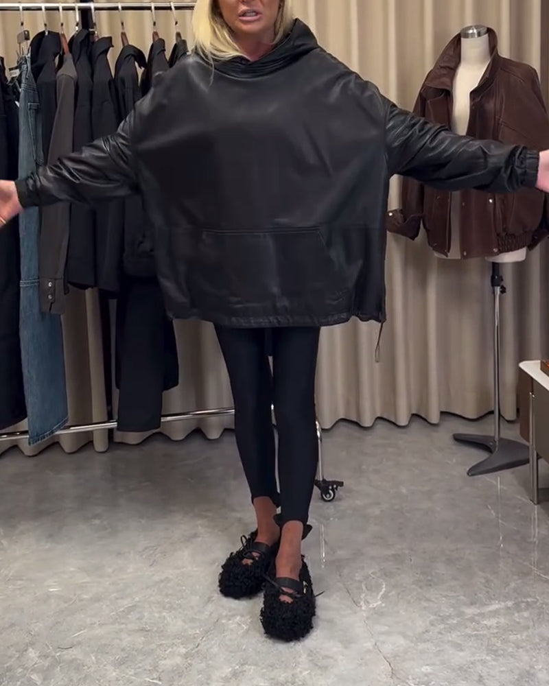 Ample Faux Leather Hoodie