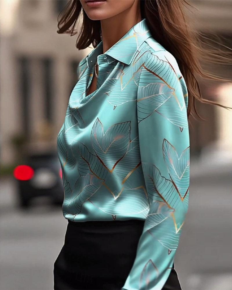 Elegant Satin Long Sleeve Shirt