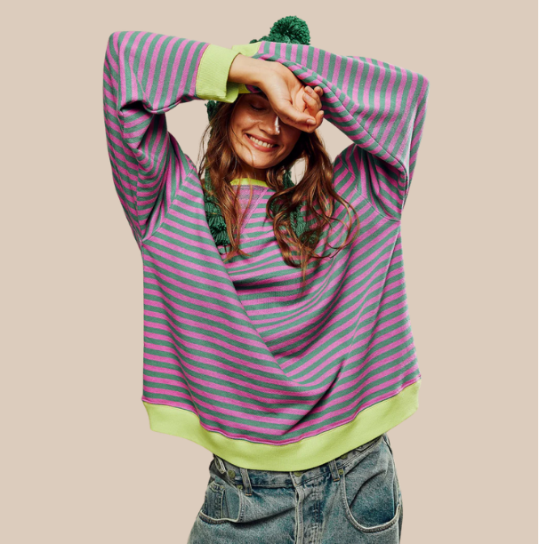 ELVA– STRIPED OVERSIZED SWEATER