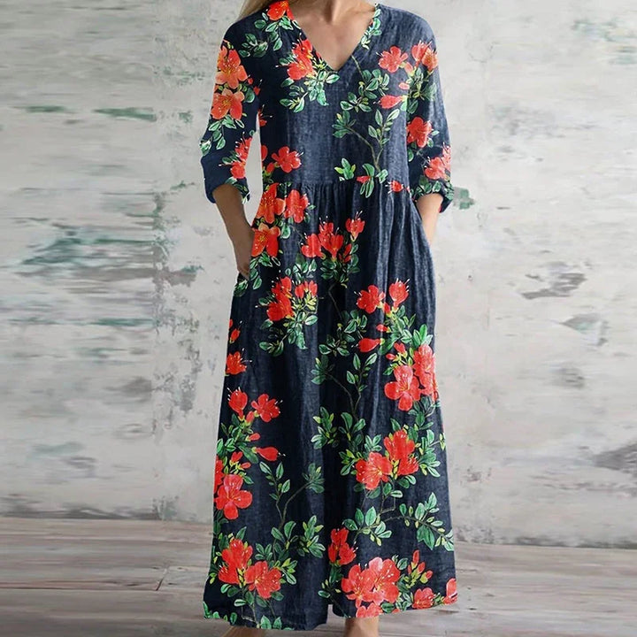 Kristen | Colorful Patchwork Floral Dress
