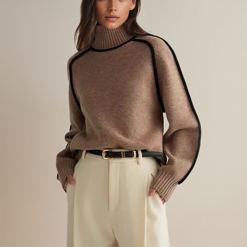 Ava - Luxurious Turtleneck with Contrasting Details