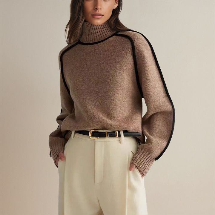 Ava - Luxurious Turtleneck with Contrasting Details