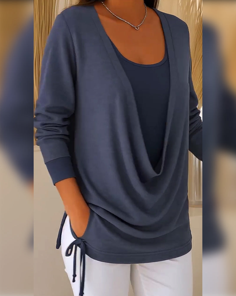 Fashion Faux Two-Piece Tops