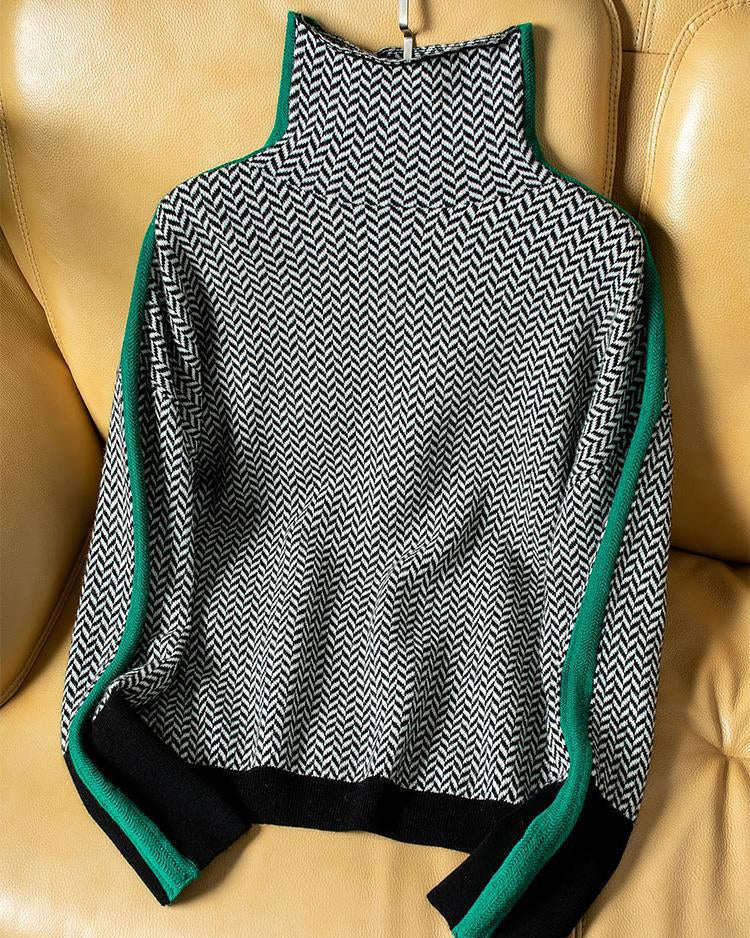 Amaya | High Neck Design Sweater