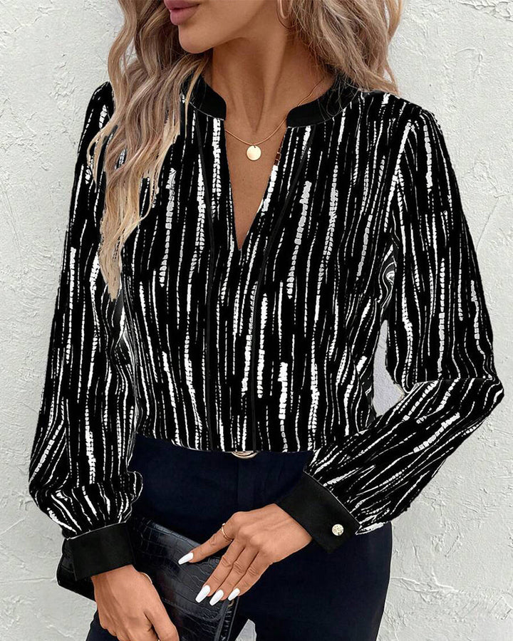 Trendy Geometric Print Blouse