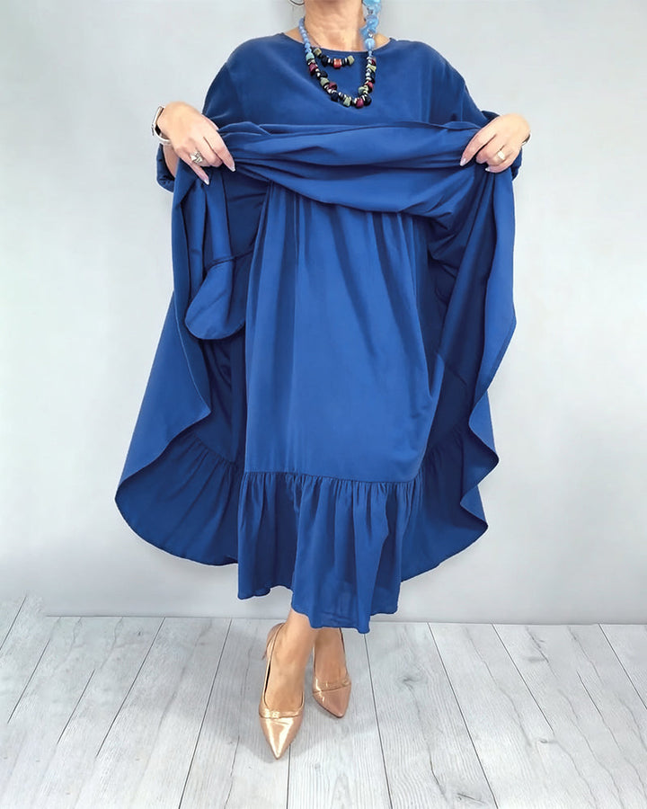 Loose Double Layer Mesh Patchwork Dress