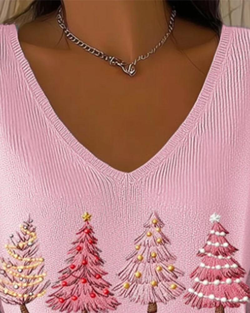 V-Neck Long Sleeve Sweater