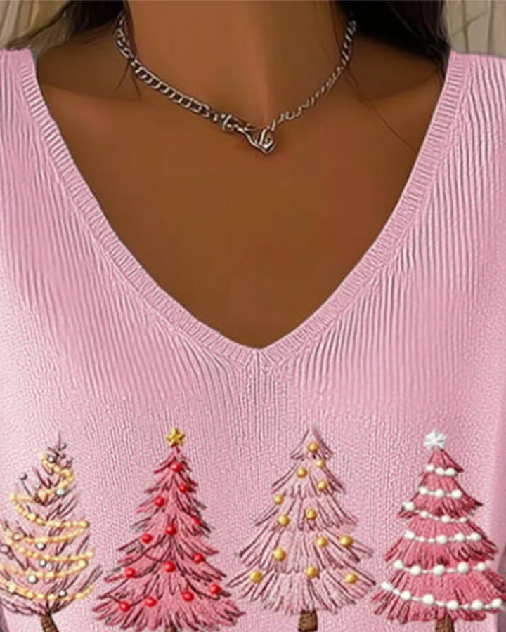 V-Neck Long Sleeve Sweater