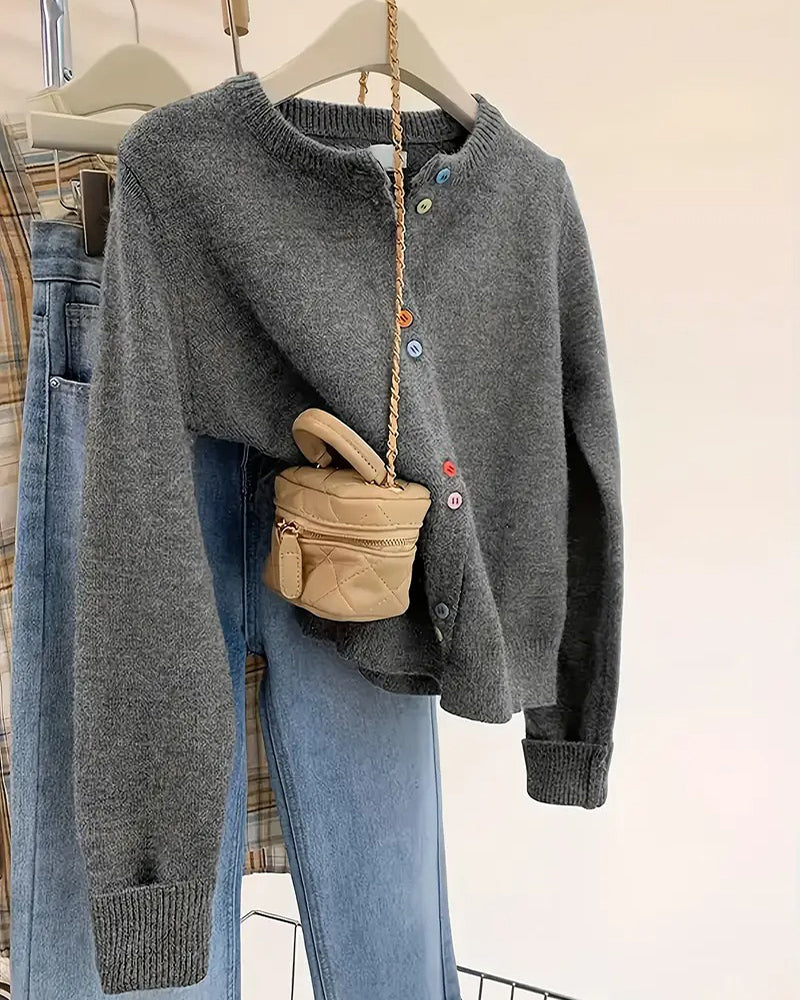 Casual Solid Color Long Sleeve Cardigan