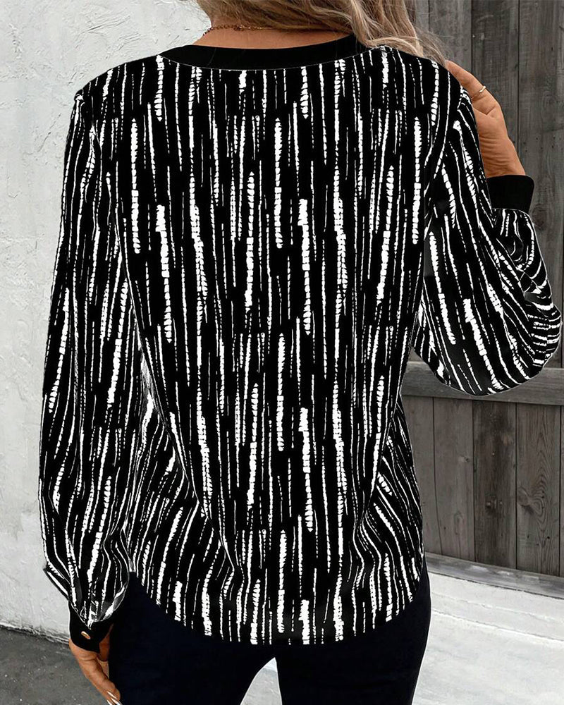 Trendy Geometric Print Blouse