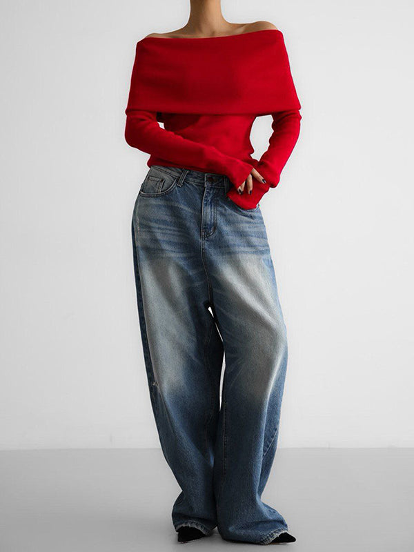 Erica - Off-Shoulder Elegance Sweater