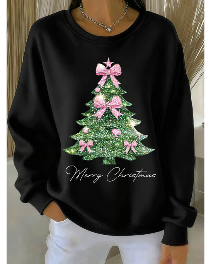 Christmas Printed Long Sleeve Crew Neck Sweatshirt