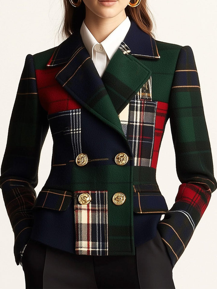 Thiralyssea – Classic Wool Plaid Jacket