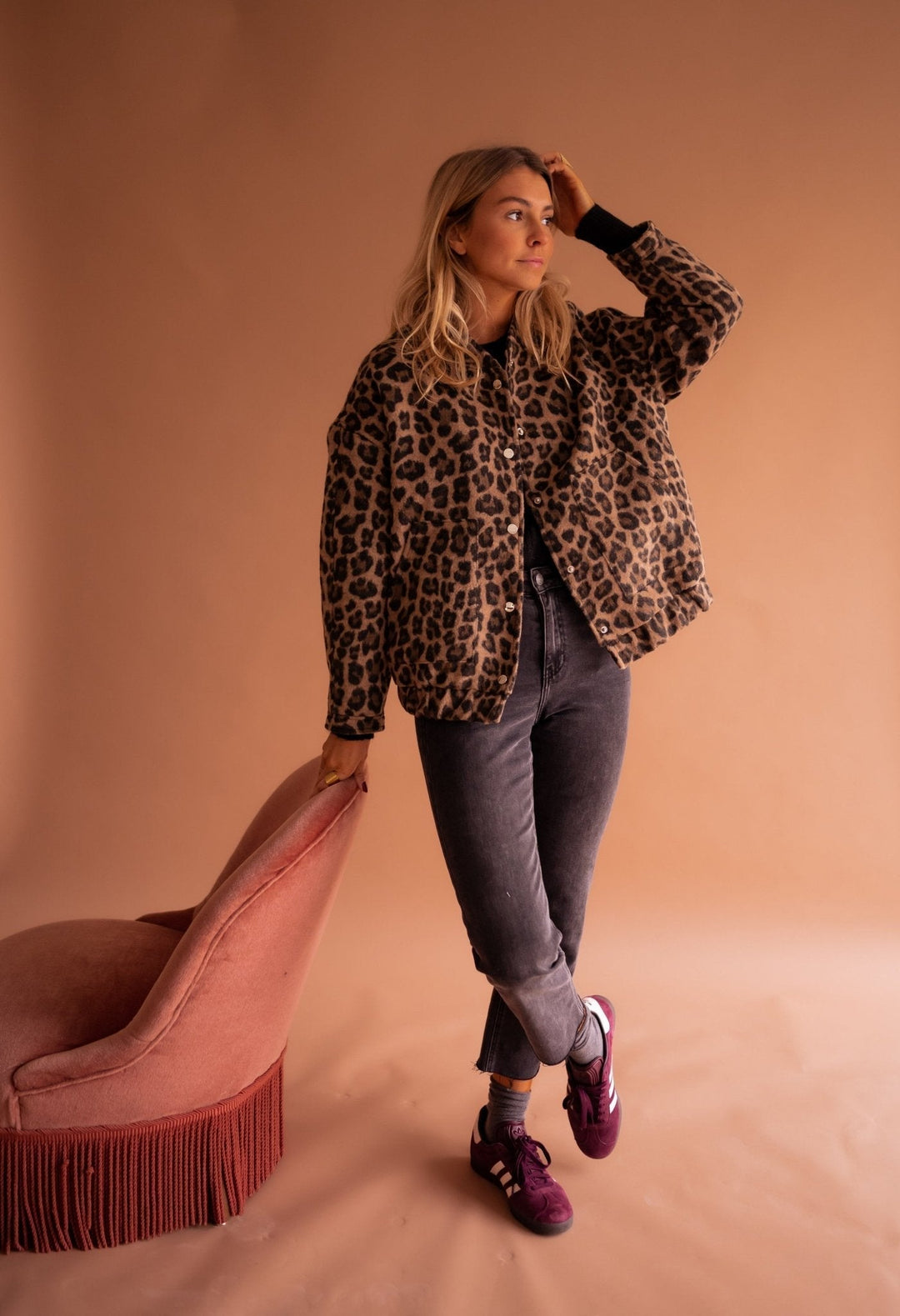 THESAVELLE – LEOPARD PRINT TRENDY JACKET
