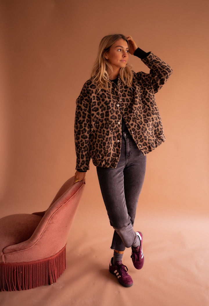 THESAVELLE – LEOPARD PRINT TRENDY JACKET
