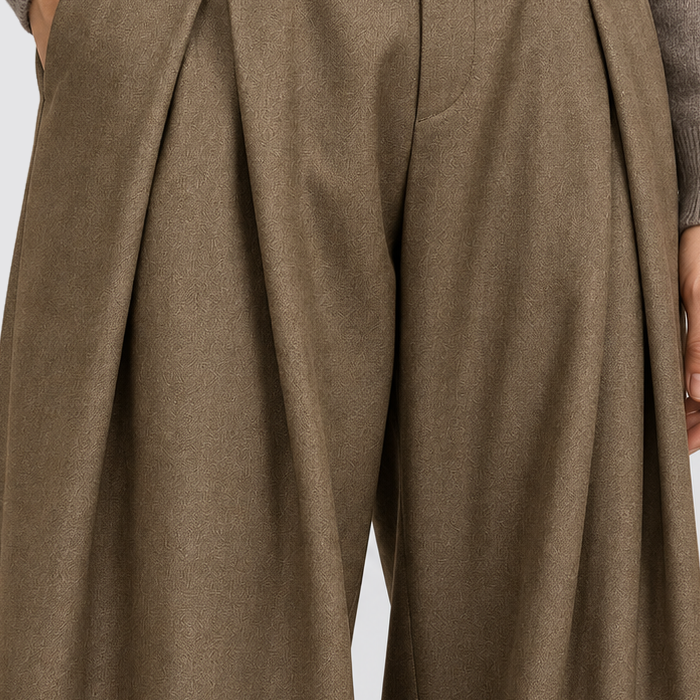 Men's Pleated Wide-Leg High-Waist Trousers