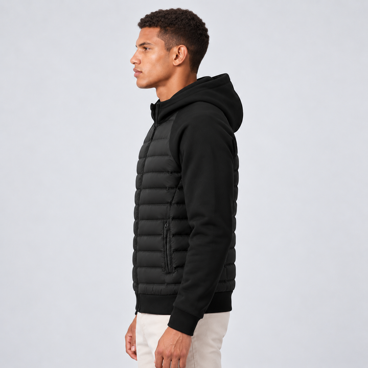 Marlowe | Hooded Puffer Jacket Quilted Panels