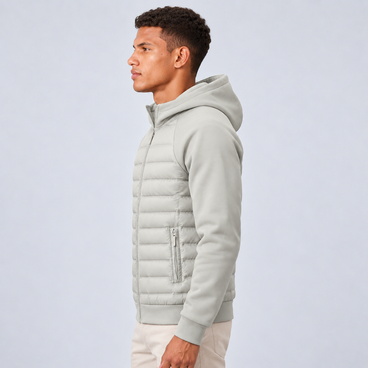 Marlowe | Hooded Puffer Jacket Quilted Panels