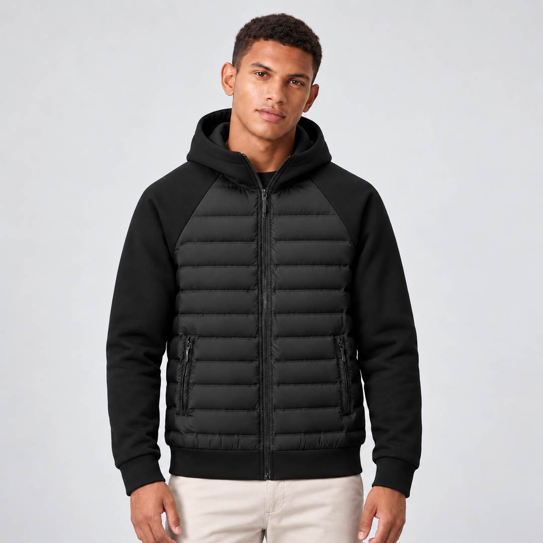 Marlowe | Hooded Puffer Jacket Quilted Panels