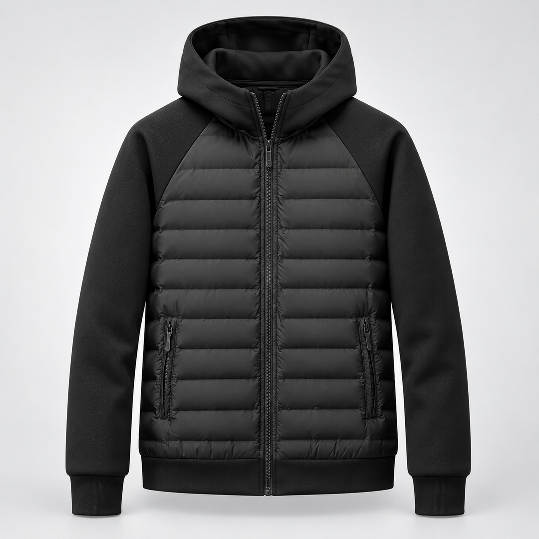 Marlowe | Hooded Puffer Jacket Quilted Panels