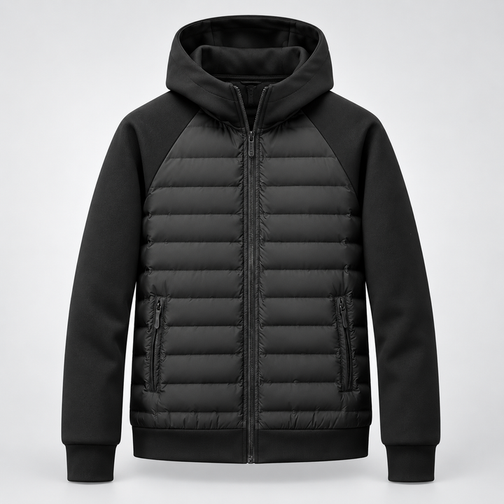 Marlowe | Hooded Puffer Jacket Quilted Panels