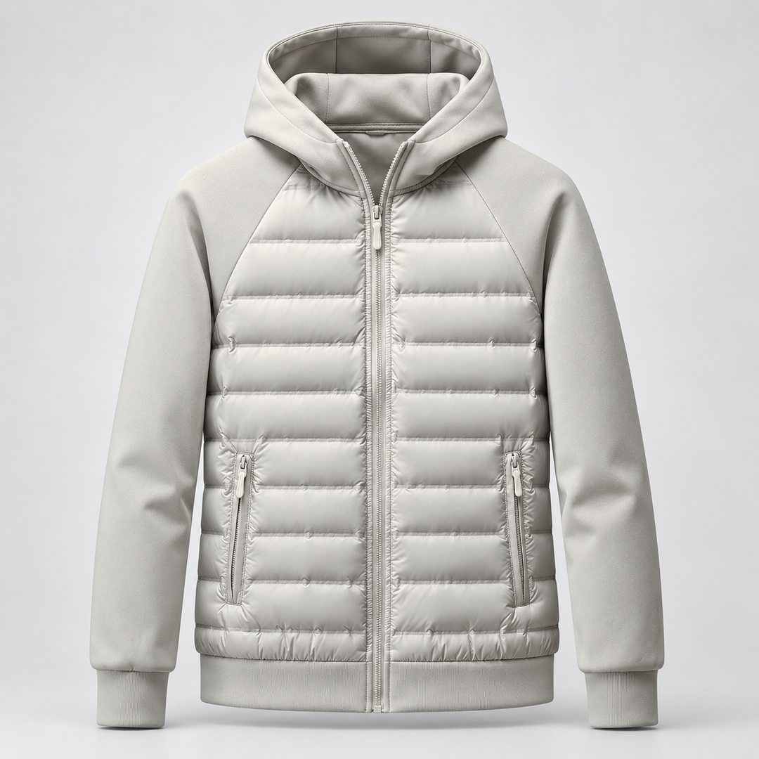 Marlowe | Hooded Puffer Jacket Quilted Panels