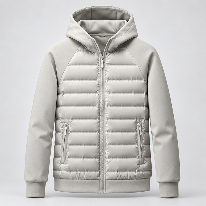 Marlowe | Hooded Puffer Jacket Quilted Panels
