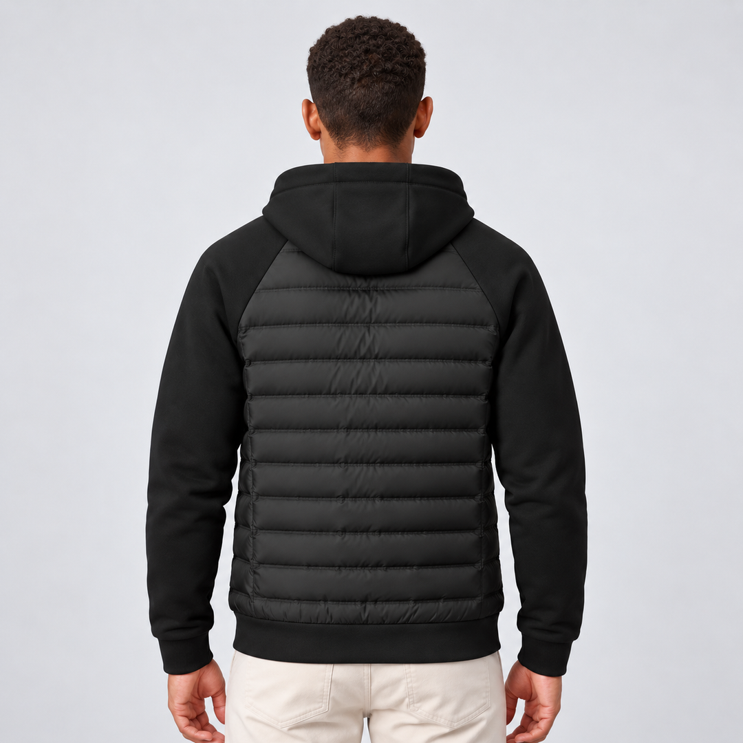 Marlowe | Hooded Puffer Jacket Quilted Panels