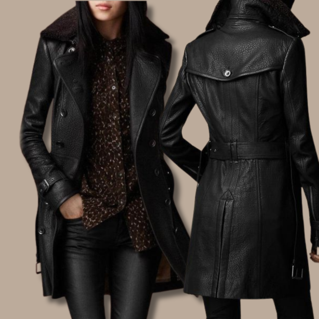 Clara - Leather Trench Coat